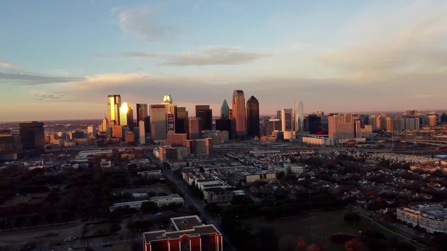 Dallas skyline at sunset